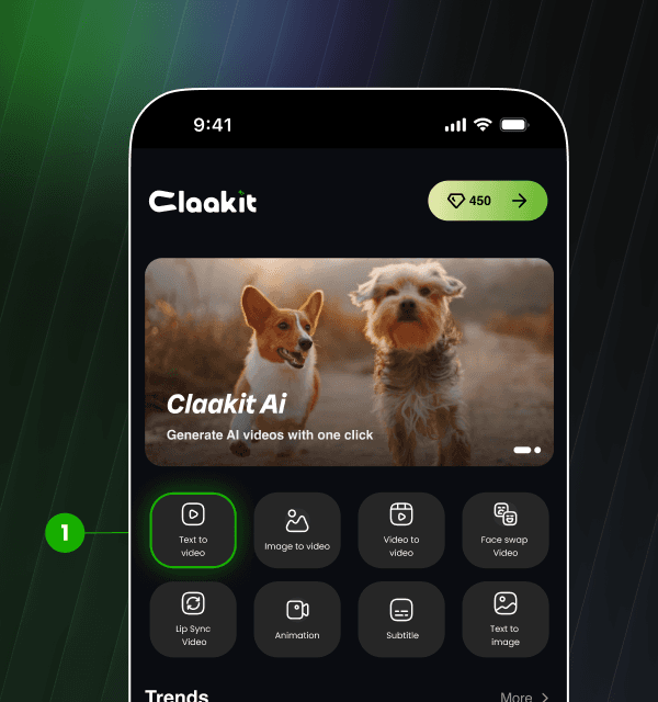 Claakit app - Choose your AI tool from the grid